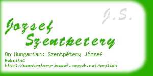 jozsef szentpetery business card