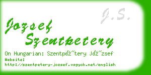 jozsef szentpetery business card